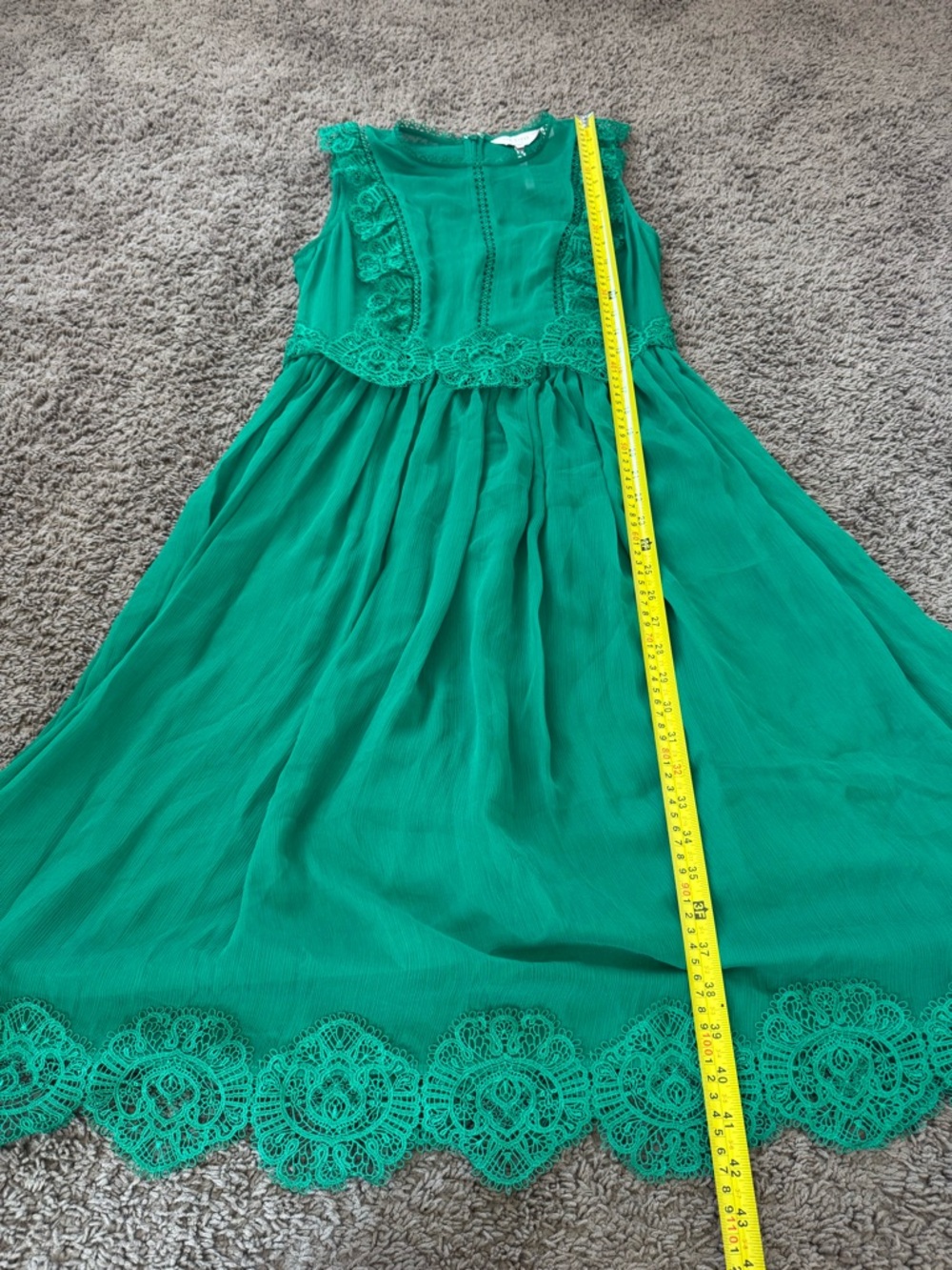 Ted Baker Porrla Frill Lace Midi Dress Green Anniversary Size 2 US 6 UK 10 $199 - Picture 9 of 12